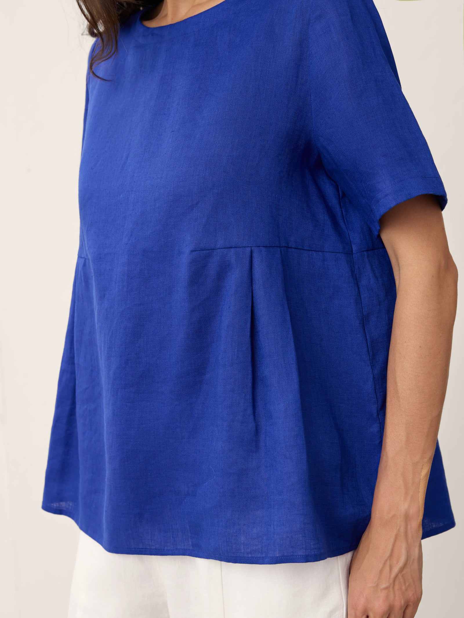 100% Linen Pleated Waist Relaxed Overtop FABIENNE