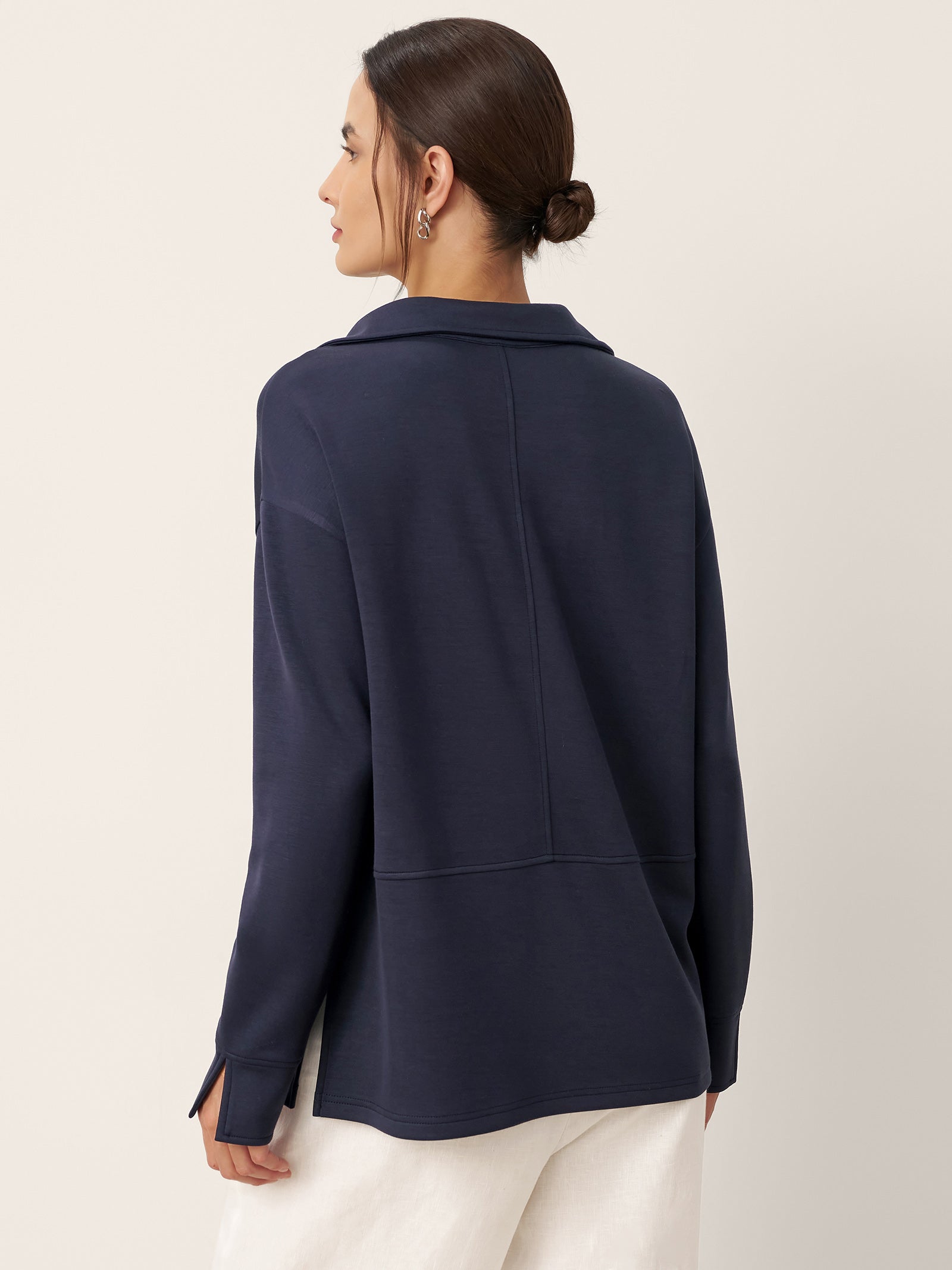 Split Hem Long Sleeve Top FAY