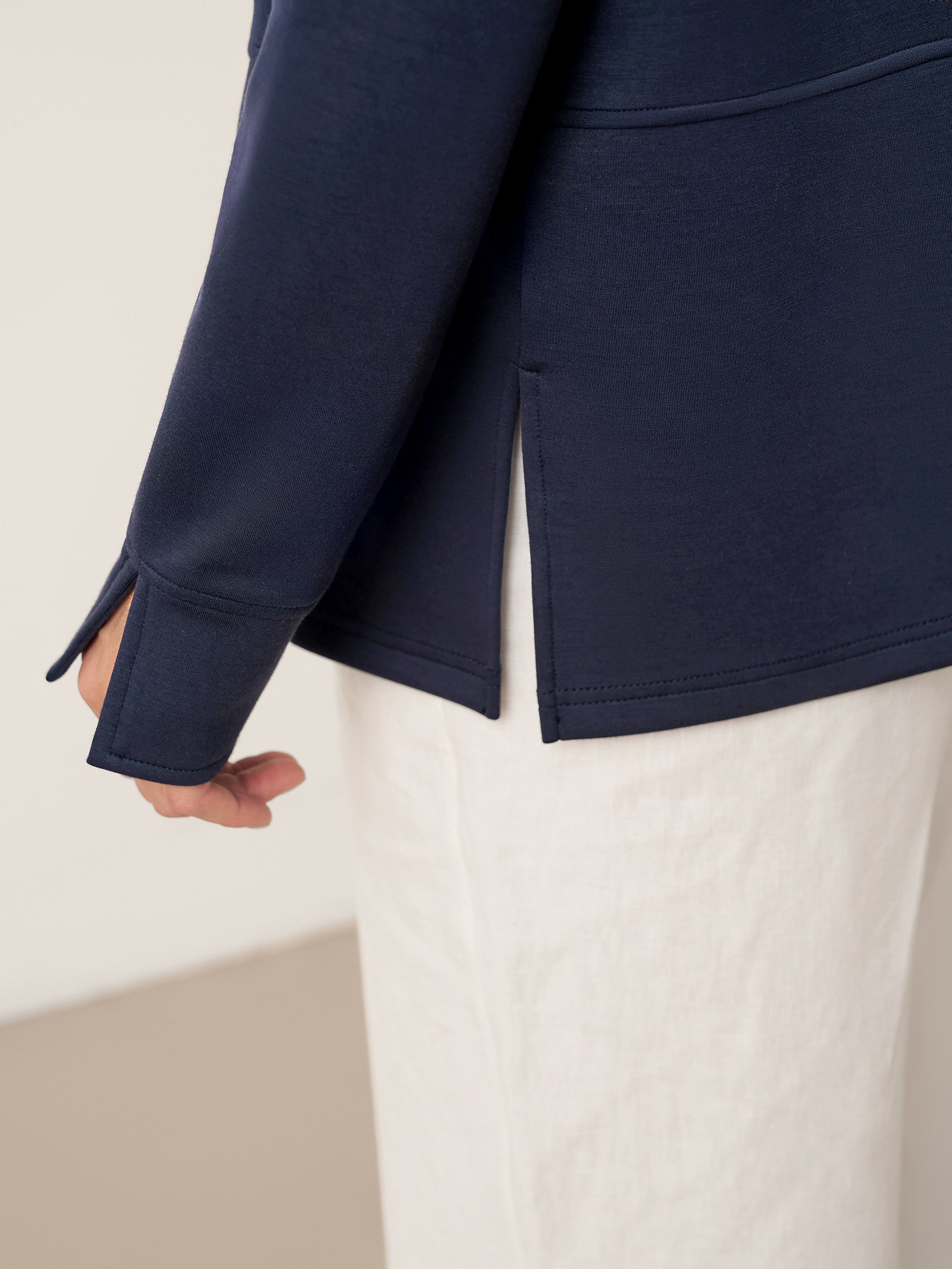 Split Hem Long Sleeve Top FAY